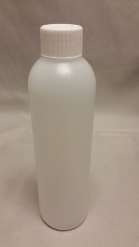 Bullet Round Ultralight HDPE Plastic Storage Bottle w/Lid 8oz Natural image 0