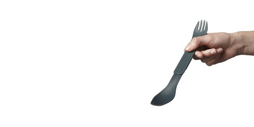 Humangear GoBites Duo Spoon/Fork Combo Utensil Gray - Sturdy BPA-Free Nylon image 3