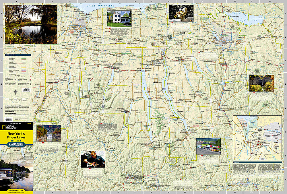 National Geographic New York's Finger Lakes Destination Touring Map &amp; Guide image 1