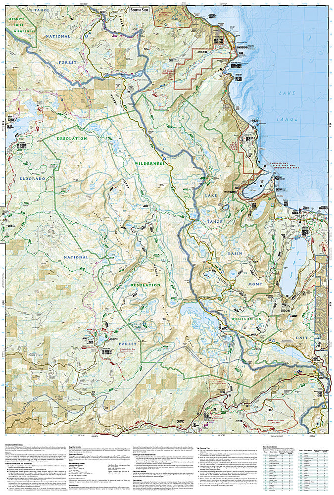 National Geographic Trails Illustrated Desolation/Granite Chief Wilderness  #802 image 2