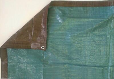 Heavy Duty Tarp 10' x 12' - Waterproof UV Resistant - Brown/Green image 1