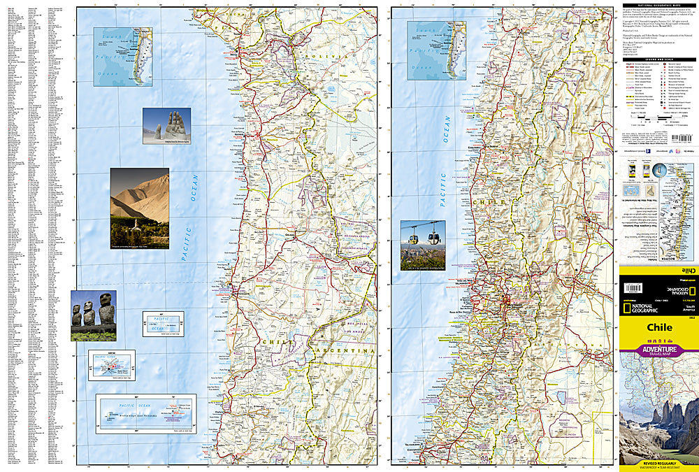National Geographic Trails Illustrated Map â€“ Adventure Chile South America image 1