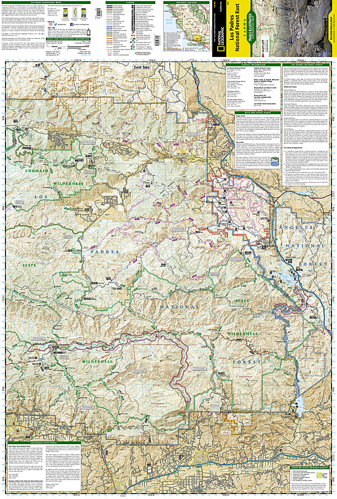 National Geographic Trails Illustrated CA Los Padres Nat Forest Map Pack Bundle image 2