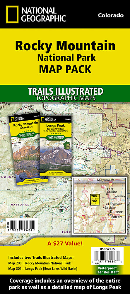 National Geographic Trails Illustrated Colo Rocky Mountain NP Map Bundle 1020585 image 0