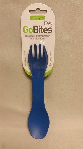 Human Gear GoBites Uno Spoon/Fork Combo Utensil Blue - Sturdy BPA-Free Nylon image 1