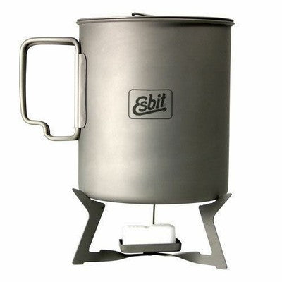 Esbit Ultralight Folding Titanium Stove - Uses Solid Fuel Tablets E-STOVE-TI image 1