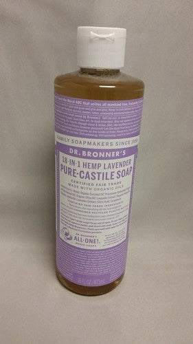 Dr Bronner's / Bronners 18-In-1 Hemp Lavender Pure-Castile Soap 16 oz Organic image 1