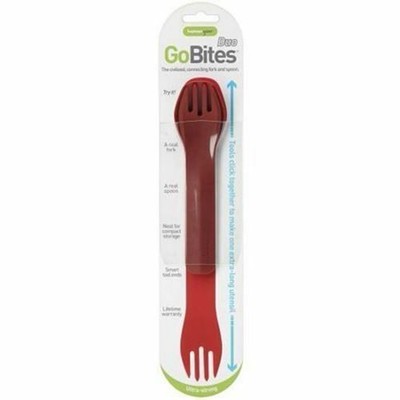 Humangear GoBites Duo Spoon/Fork Combo Utensil Red - Sturdy BPA-Free Nylon image 1