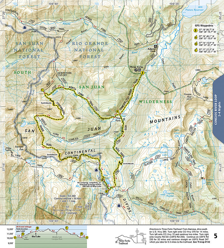 National Geographic Topographic Map Guide â€“ Colorado Backpack Loops South #1305 image 2