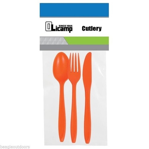 Olicamp Orange Cutlery Fork, Knife and Spoon 3 Piece Set image 0