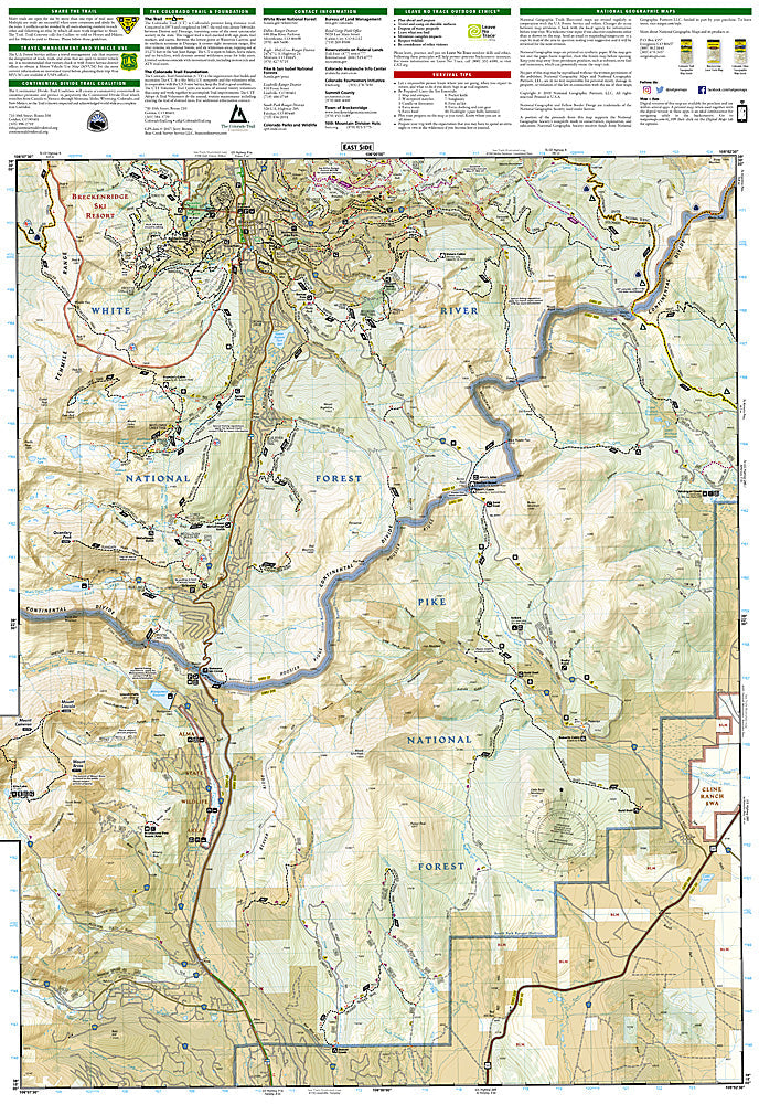 National Geographic Trails Illustrated Colo Breckenridge Tennessee Pass Map 109 image 2