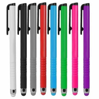 Atomic Micro Slim White Stylus for Smart Phone/Tablet w/Rubber Tip &amp; Pocket Clip image 3