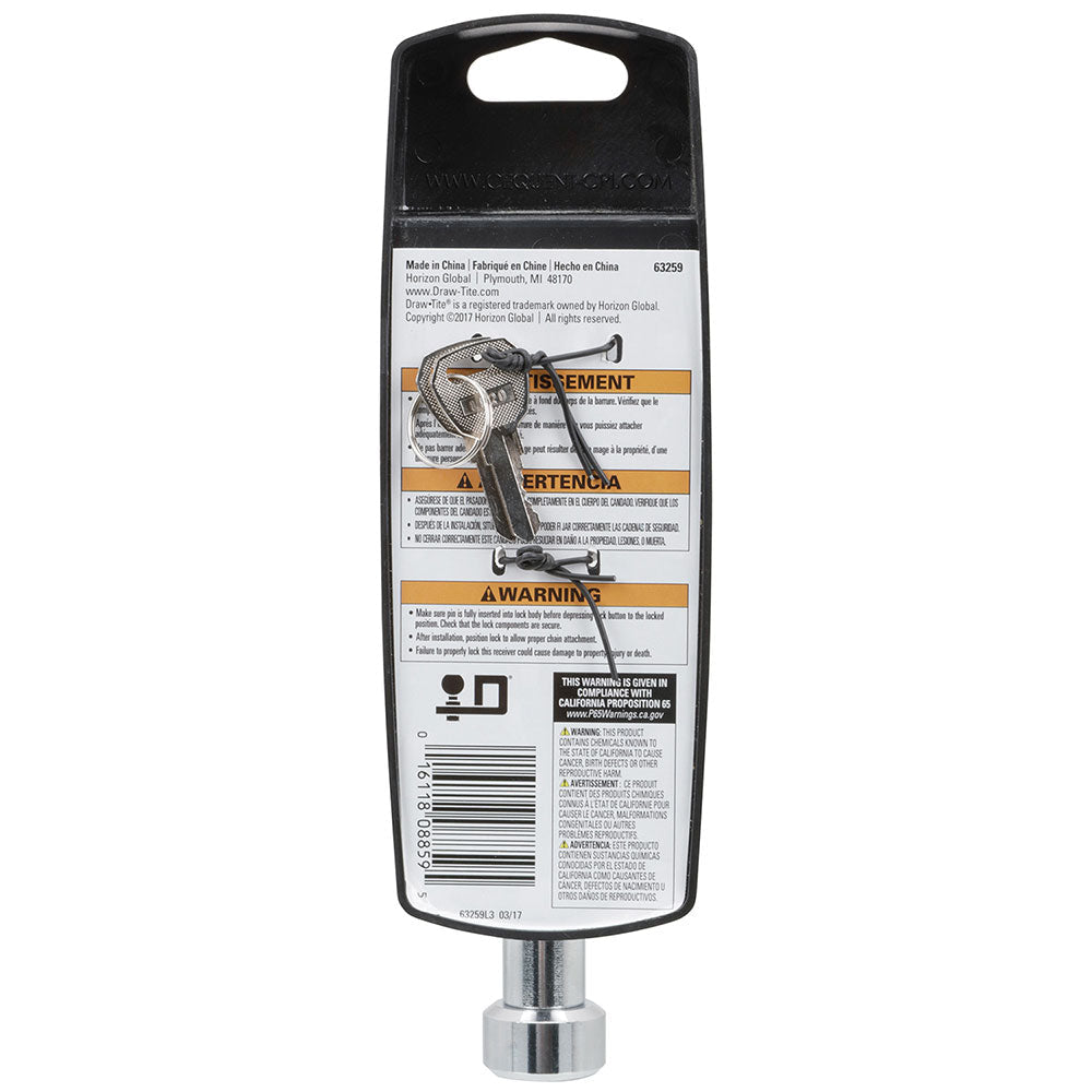 Draw-Tite Receiver Lock 5/8" Class V Dogbone Style 63259 image 4