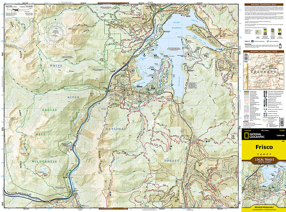 National Geographic Trails Illustrated Frisco CO Local Trails Topo Map &amp; Guide image 1