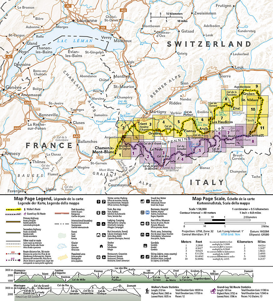 National Geographic Trails Illustrated Map Haute Route:Chamonix to Zermatt #4001 image 1