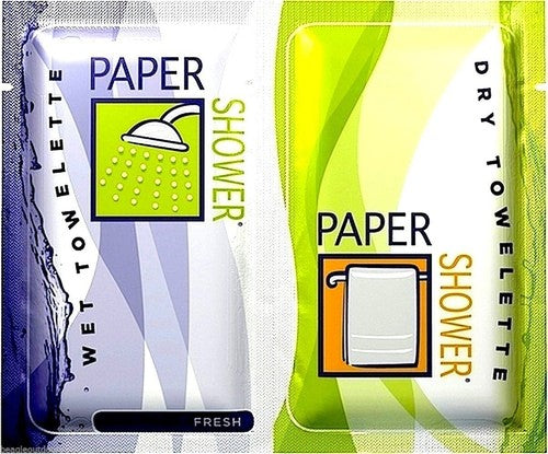 Paper Shower Fresh Body Wipes Wet &amp; Dry Towelettes 10"x12" Towels 1-Pack image 0