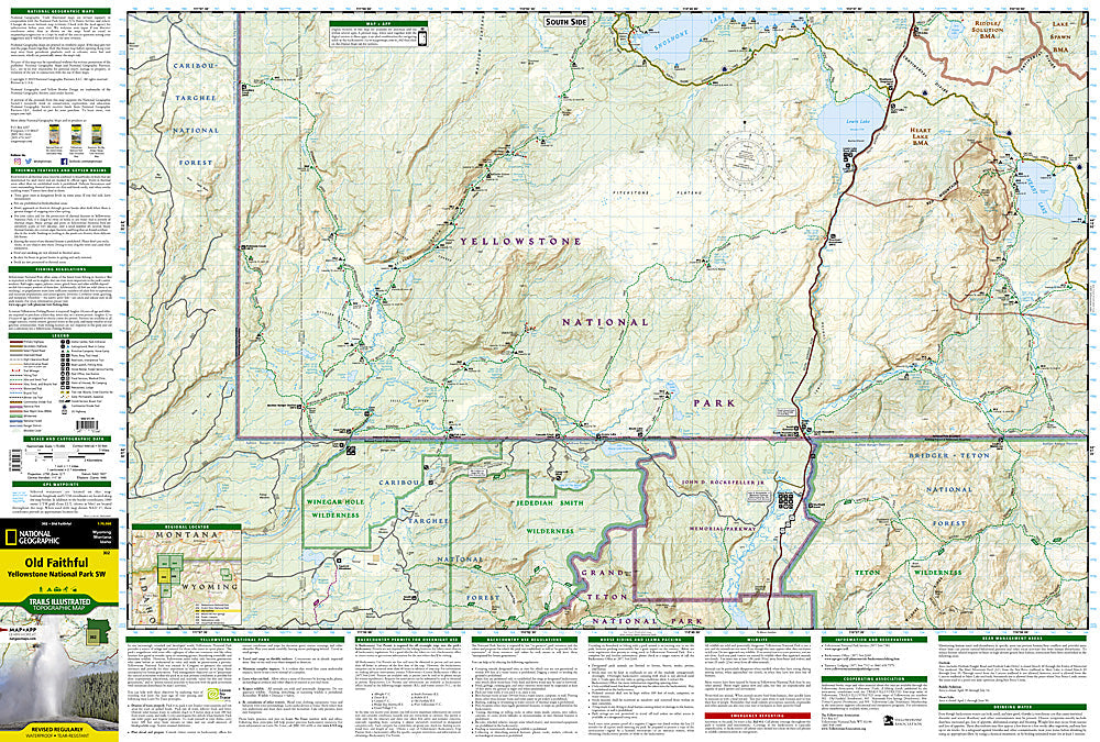 National Geographic Trails Illustrated WY SW Yellowstone Old Faithful Map 302 image 1