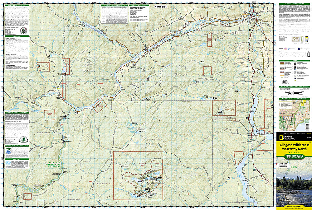 National Geographic Trails Illustrated ME Allagash Wilderness Waterway N Map 400 image 1