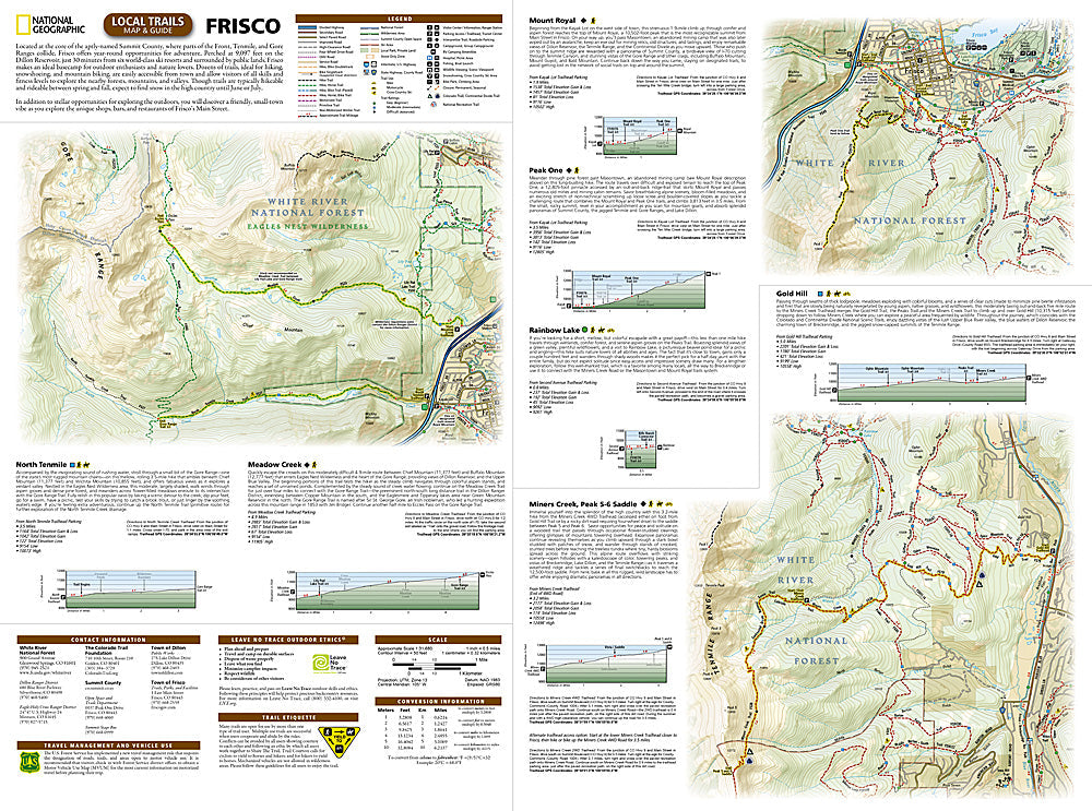 National Geographic Trails Illustrated Frisco CO Local Trails Topo Map &amp; Guide image 2