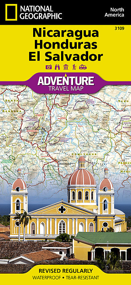 National Geographic Trails Illustrated Map â€“ Adventure Nicaragua Honduras El image 0