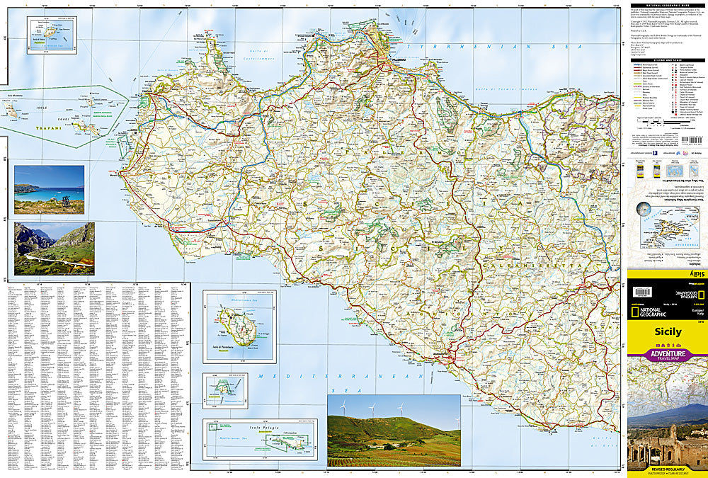 National Geographic Sicily Adventure Travel Map image 1