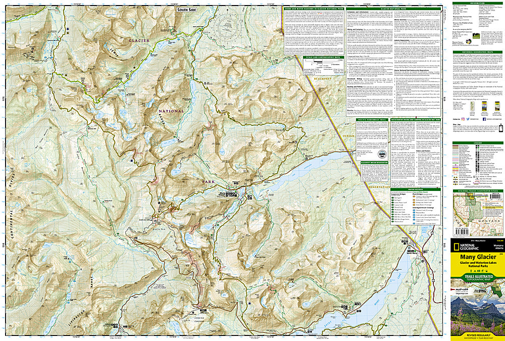 National Geographic Trails Illustrated MT Many Glacier Waterton Lakes NP Map 314 image 1