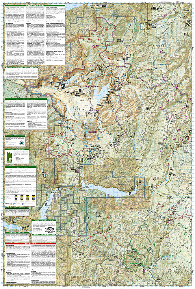 National Geographic Trails Illustrated WA Mt St Helens/ Mt Adams/Gifford Map 822 image 2