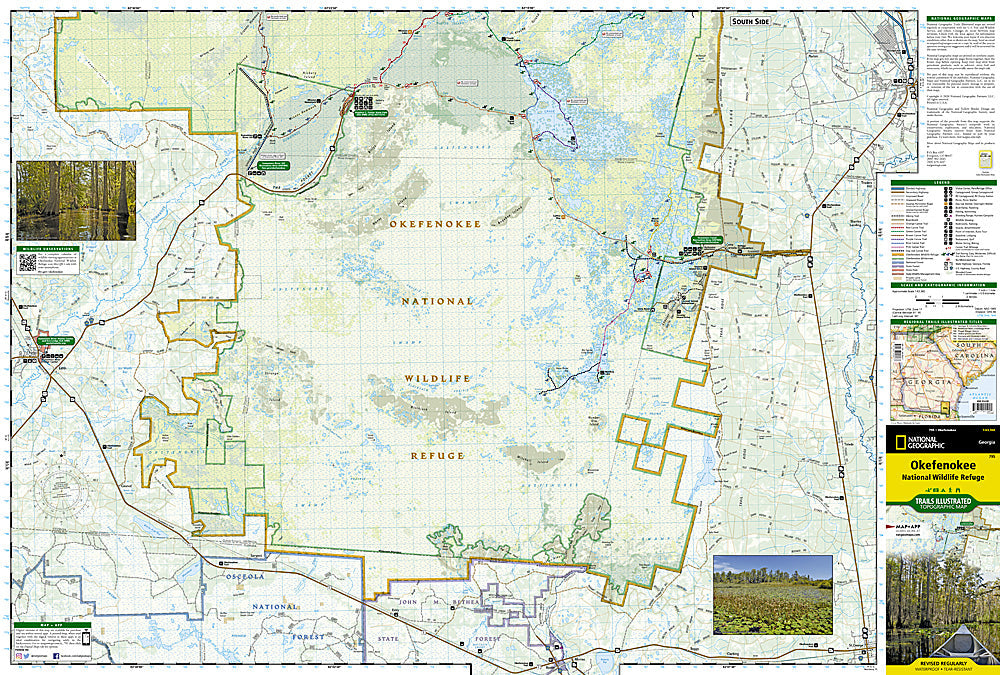 National Geographic Trails Illustrated GA Okefenokee National Wildlife Map 795 image 1