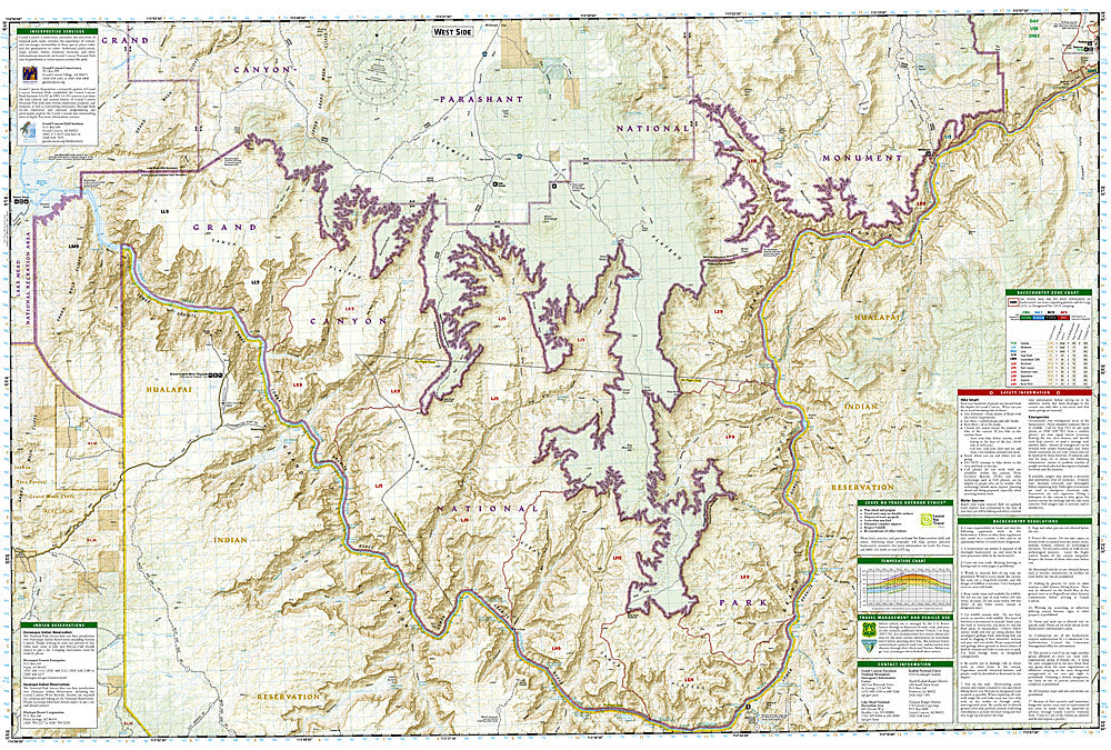 National Geographic Trails Illustrated AZ Grand Canyon National Park W Map 263 image 2