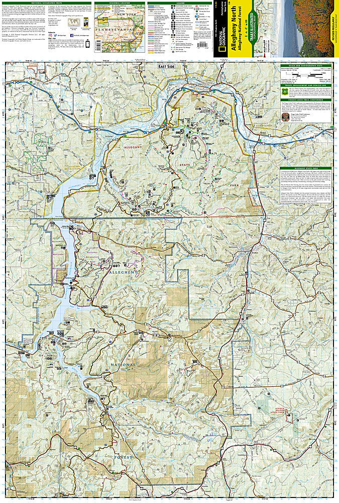 National Geographic PA/NY Allegheny National Forest N Trails Illustrated Map 738 image 1
