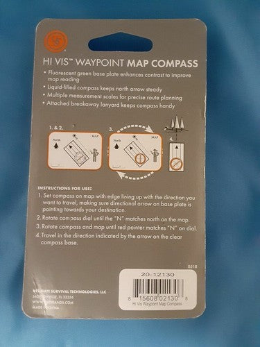 Ultimate Survival UST Hi-Vis Waypoint Map Compass w/Manifier, Scales, &amp; Lanyard image 2