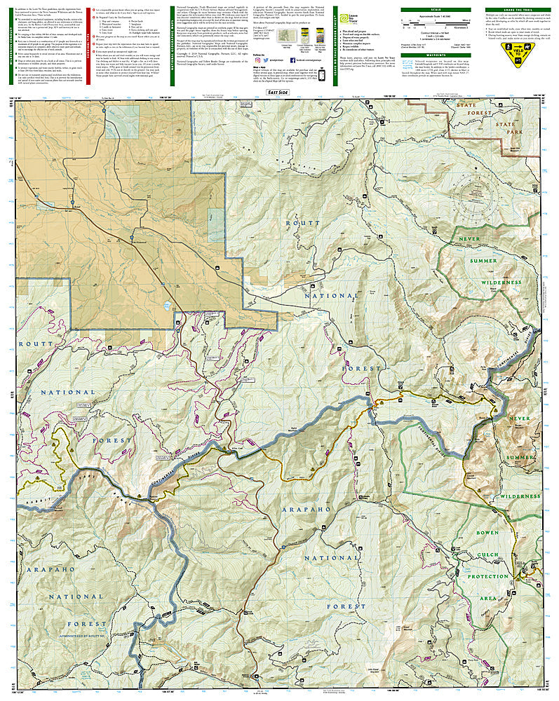 Rand Stillwater Pass Trail Map - National Geographic #115 image 2