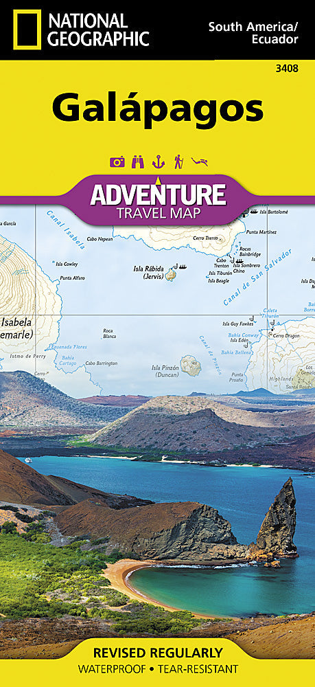 National Geographic Trails Illustrated Map â€“ Adventure Galapagos Islands South image 0