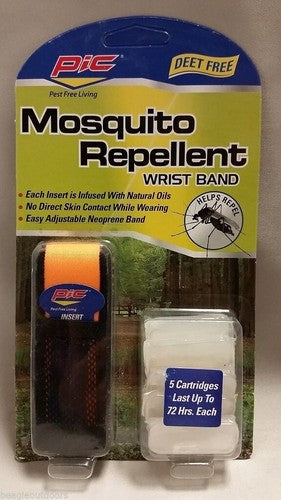 PIC Wristband Mosquito Repeller Orange-Natural Oils Repels Up To 72 Hours ADJ-WB image 2