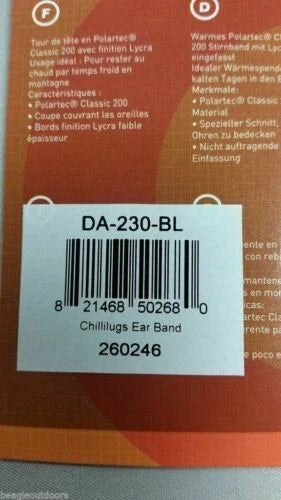 Outdoor Designs Chillilugs Fleece Headband Ear Band Black 260246
