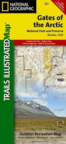 National Geographic Trails Illustrated Alaska Gates of the Arctic N Park Map 257